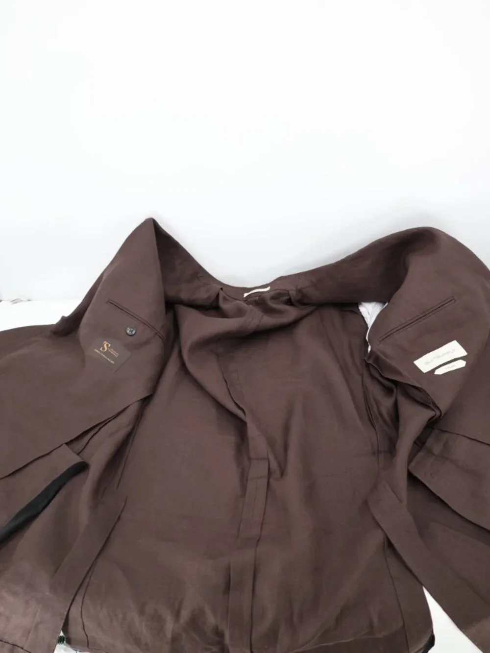 Suitsupply Suit Men 50L 42x31 Washington SA Roma Jetted Pure Linen 2 Piece Brown
